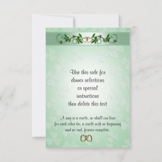 UAWG Response Card irisches Thema RSVP Karte (Rückseite)