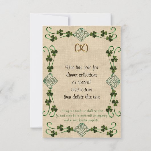 UAWG Response Card Irish Unity Knoten RSVP Karte (Rückseite)