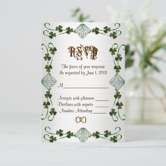 UAWG Response Card Irish Unity Knoten RSVP Karte (Stehend Vorderseite)