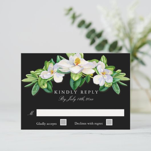 UAWG Response Card MODERN Typografie Magnolia RSVP Karte (Stehend Vorderseite)