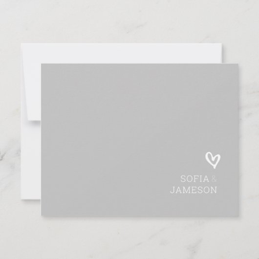 UAWG RESPONSE CARD Moderne, weiche, blassgraue Far RSVP Karte (Rückseite)