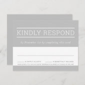 UAWG RESPONSE CARD Moderne, weiche, blassgraue Far RSVP Karte (Vorne/Hinten)