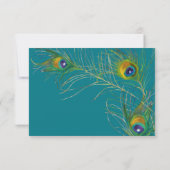 UAWG Response Card Peacock Feathers Art Deco Style RSVP Karte (Rückseite)