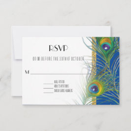 UAWG Response Card Peacock Feathers Indian Wedding RSVP Karte