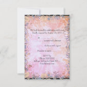 UAWG Response Card Schwarz Rosa Blume RSVP Karte (Rückseite)