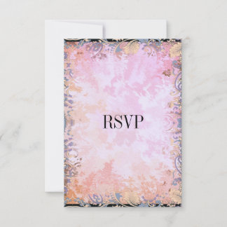 UAWG Response Card Schwarz Rosa Blume RSVP Karte