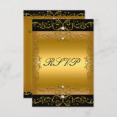 UAWG Response Card Schwarzes Gold Alle Veranstaltu RSVP Karte (Vorne/Hinten)