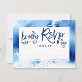 UAWG RESPONSE CARD Stilvoll marineblau Aquarell RSVP Karte