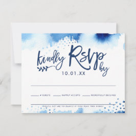 UAWG RESPONSE CARD Stilvoll marineblau Aquarell RSVP Karte