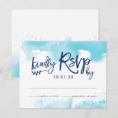 UAWG RESPONSE CARD Stilvolle Aqua Blue Aqua RSVP Karte (Vorne/Hinten)