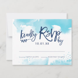 UAWG RESPONSE CARD Stilvolle Aqua Blue Aqua RSVP Karte