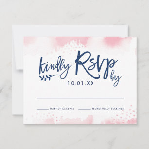 UAWG RESPONSE CARD Stilvolle marinebrosa Aquarell RSVP Karte