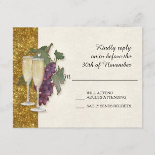 UAWG Response Card Wine Theme Champagne Modern RSVP Karte