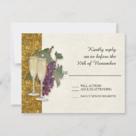 UAWG Response Card Wine Theme Champagne Modern RSVP Karte