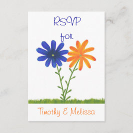 UAWG Response Cards, Blue & Orange Blume RSVP Karte