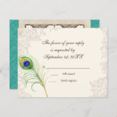 UAWG Response Cards - Vintag Peacock & Etchings RSVP Karte (Vorne/Hinten)