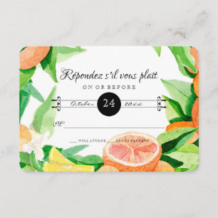UAWG Response Citrus Orange Kumquat Lemon Blätter RSVP Karte