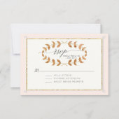 UAWG Response Copper Rose Gold Laurel Leaaath RSVP Karte (Vorderseite)