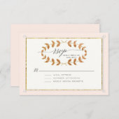 UAWG Response Copper Rose Gold Laurel Leaaath RSVP Karte (Vorne/Hinten)