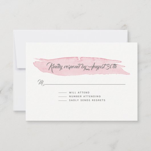 UAWG Response Einfaches Watercolor Wash Brush Stro RSVP Karte (Vorderseite)