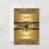UAWG Response Elegante Leopard Gold Black RSVP Karte (Vorderseite)