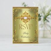 UAWG Response Elite Avocado Green Gold RSVP Karte (Stehend Vorderseite)