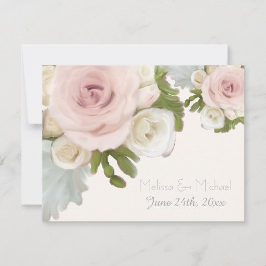 UAWG Response Floral Wedding Rose Sukkulentes Leaf RSVP Karte (Vorderseite)