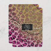UAWG Response Hot Pink Gold Leopard Animal Print RSVP Karte (Vorne/Hinten)
