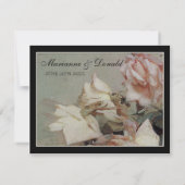 UAWG Response, Impressionist Cream Pink Roses RSVP Karte (Rückseite)