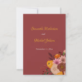 UAwg Response-Karte der Fall-Blume RSVP Karte (Rückseite)