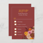 UAwg Response-Karte der Fall-Blume RSVP Karte (Vorne/Hinten)