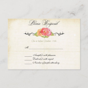UAWG Response-Karte für Vintage Abstrakte Blume RSVP Karte