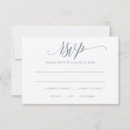 UAWG Response-Karte | Luxe Calligraphie (Dusty Blu RSVP Karte