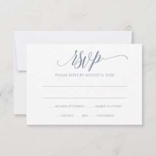 UAWG Response-Karte Luxe Calligraphie (Dusty Blu RSVP Karte