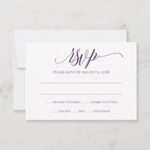 UAWG Response-Karte Luxe Calligraphie (Plum) Einladung