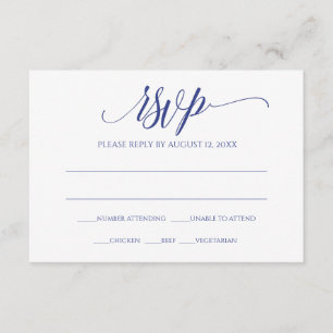UAWG Response-Karte   Luxe Calligraphy (Royal Blue Einladung