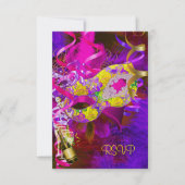 UAWG Response Masken Champagner Gelb RSVP Karte (Vorderseite)