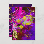 UAWG Response Masken Champagner Gelb RSVP Karte (Vorne/Hinten)