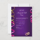 UAWG Response Masken Champagner Gelb RSVP Karte (Rückseite)