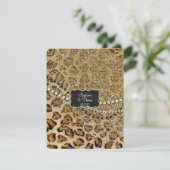UAWG Response Natural Gold Leopard Animal Print RSVP Karte (Stehend Vorderseite)