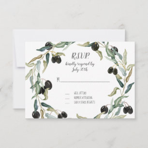 UAWG Response Olive Leaf Wreath Aquarellwerk RSVP Karte