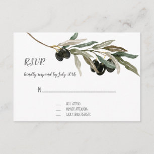 UAWG Response Olive Leaf Zweigstelle Wasserfarben  RSVP Karte