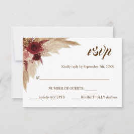 UAWG response Pampas Grass Wedding Card RSVP Karte