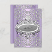 UAWG Response Party Lilac Lila White Diamond RSVP Karte (Vorne/Hinten)