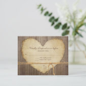 UAWG Response Rustic Wood Fence Boards Herz RSVP Karte (Stehend Vorderseite)