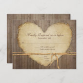 UAWG Response Rustic Wood Fence Boards Herz RSVP Karte (Vorne/Hinten)