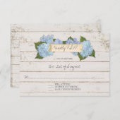 UAWG Response Shiplap Holzpappe Blue Hydrangea RSVP Karte (Vorne/Hinten)