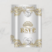 UAWG Response Silver White Gold Quinceanera Einladung (Vorne/Hinten)