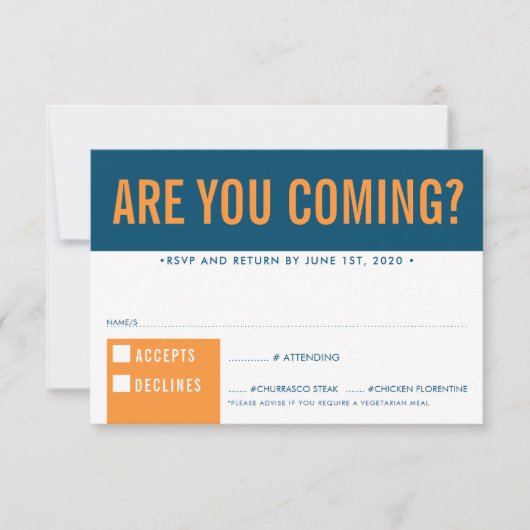 UAWG RESPONSE-Spaß fett und dunkelblau RSVP Karte (Vorderseite)