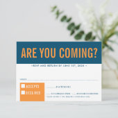 UAWG RESPONSE-Spaß fett und dunkelblau RSVP Karte (Stehend Vorderseite)